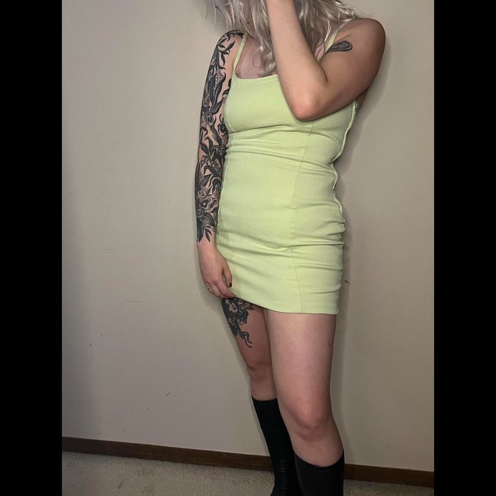 H&M Light Green Mini Dress
